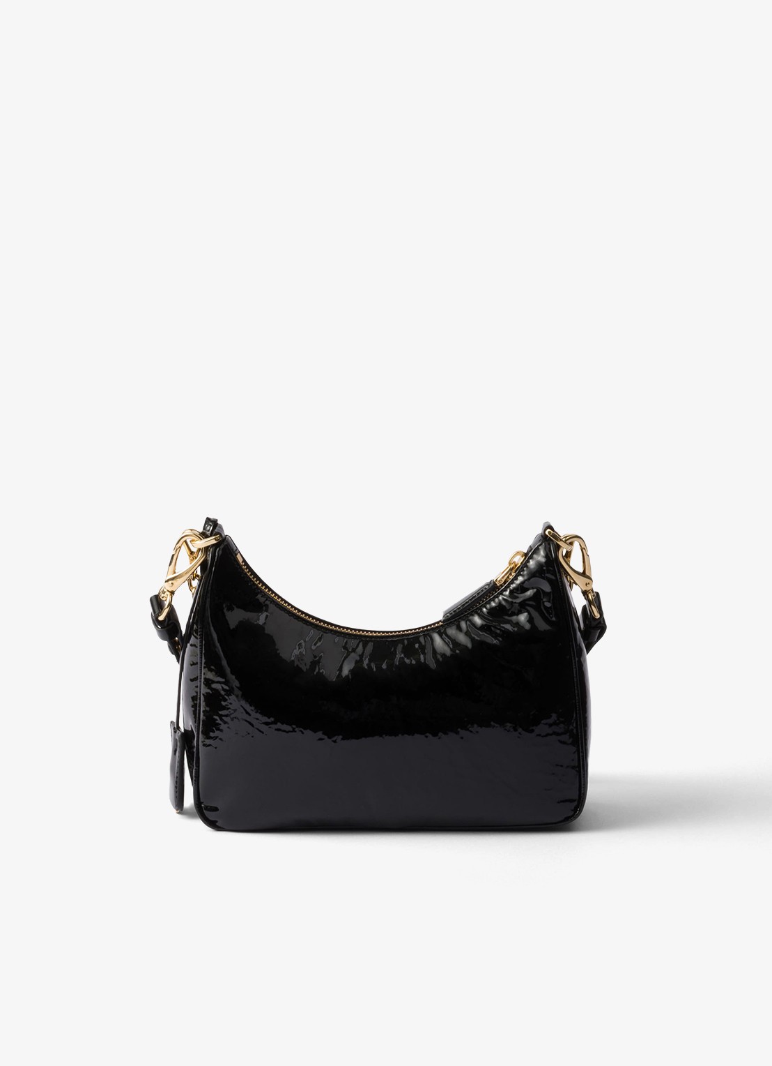 Prada Re-Edition schoudertas van lakleer - achterkant zwart