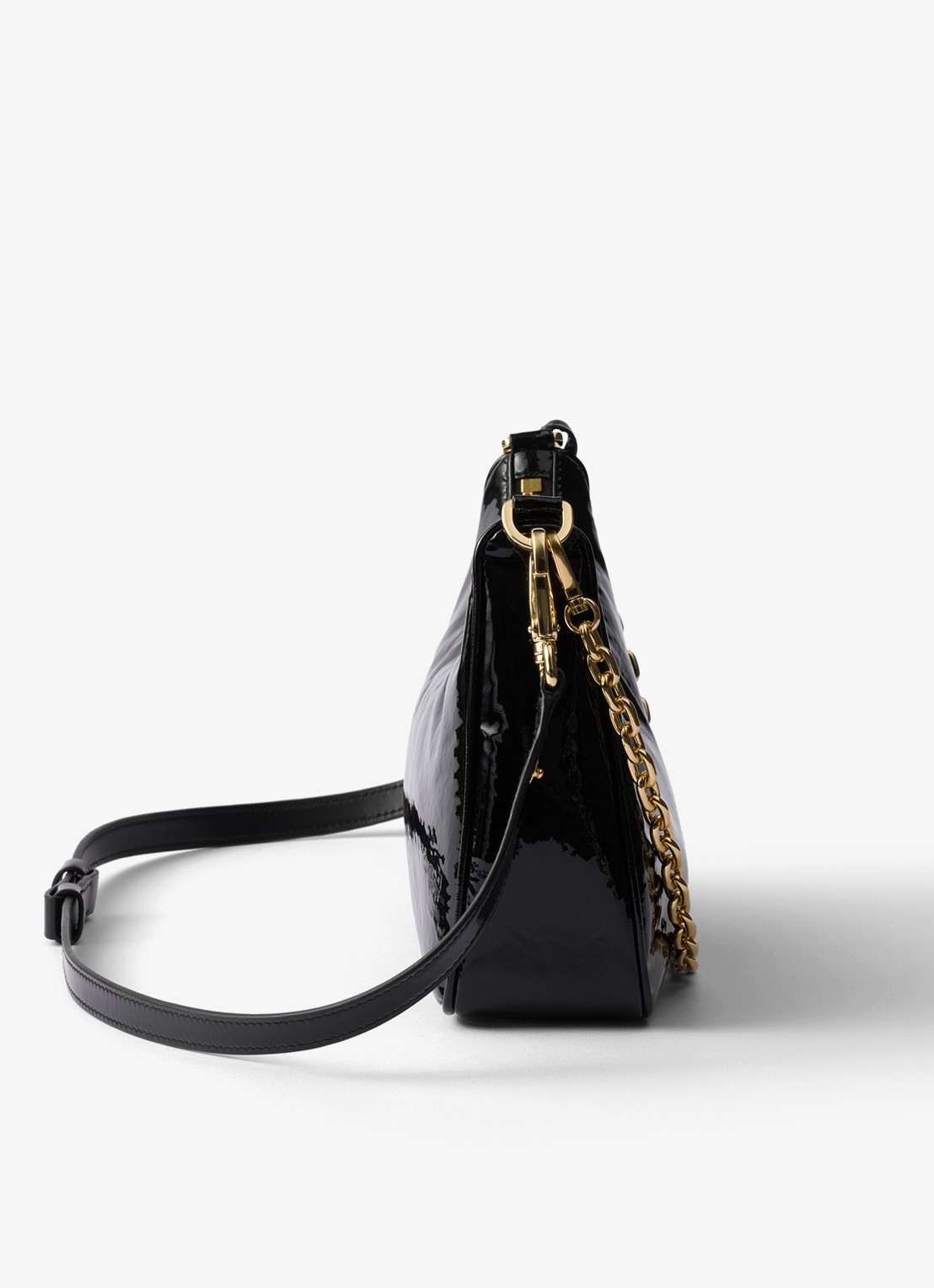 Prada Re-Edition schoudertas van lakleer - detail 6 zwart