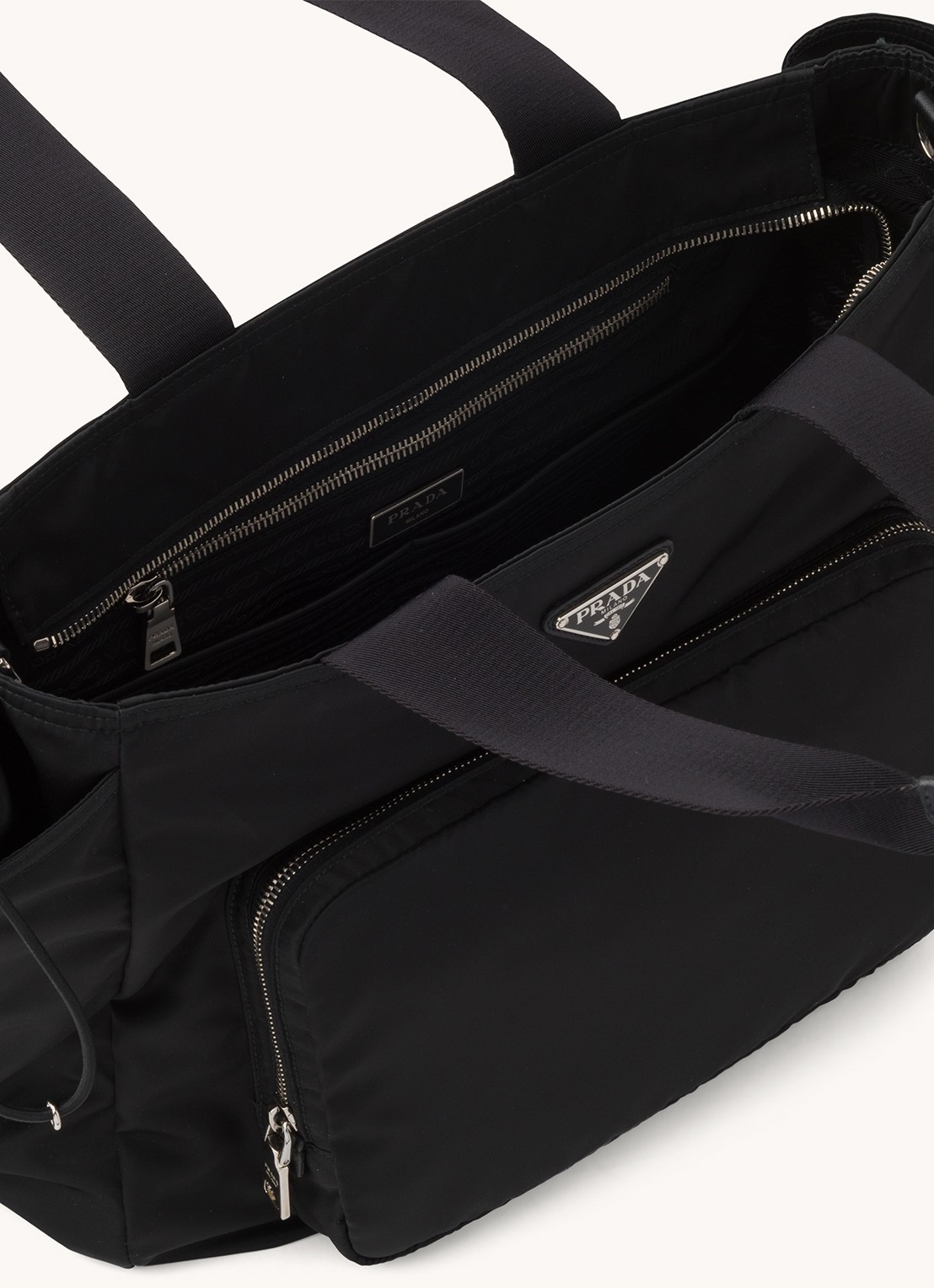 Prada Re-Nylon Baby schoudertas met afneembare schouderriem - detail 4 zwart
