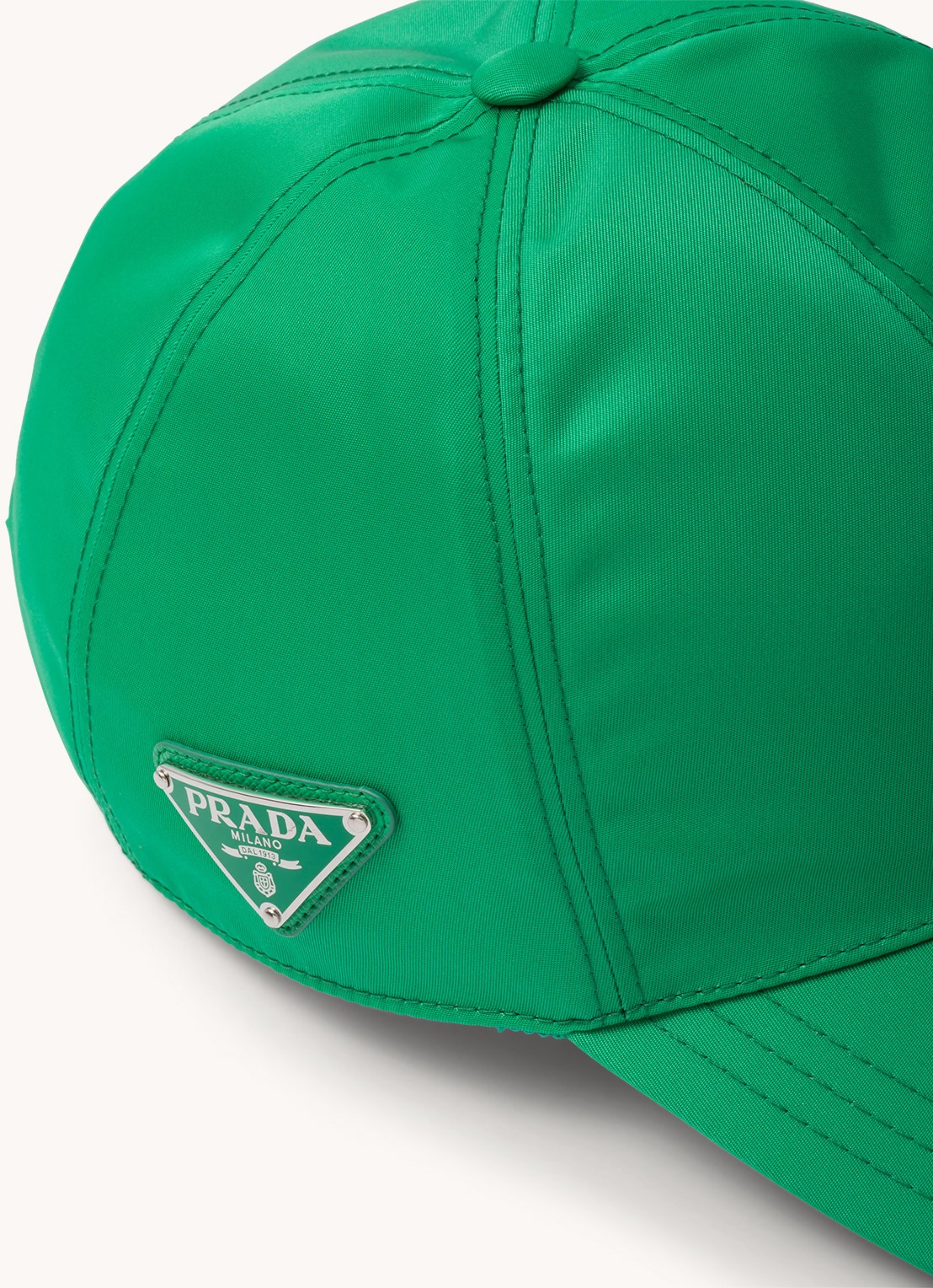 Prada Re-Nylon baseball pet met logo - detail 3 flessengroen