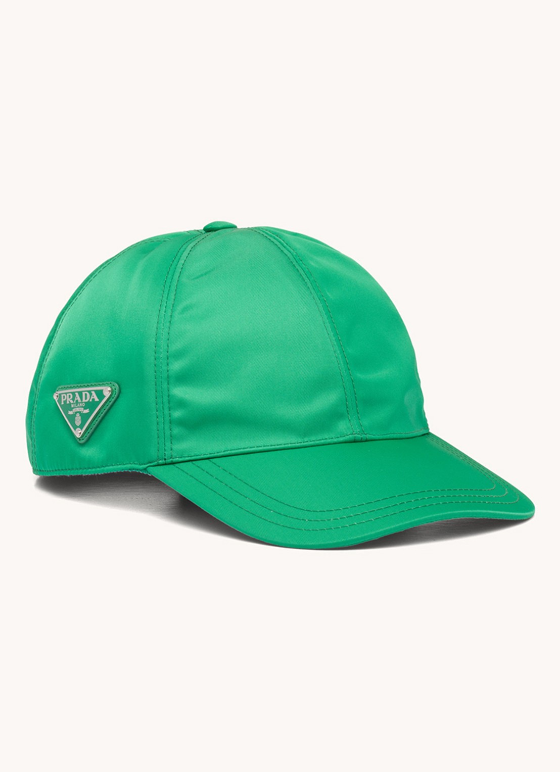 Prada Re-Nylon baseball pet met logo - voorkant 2 flessengroen