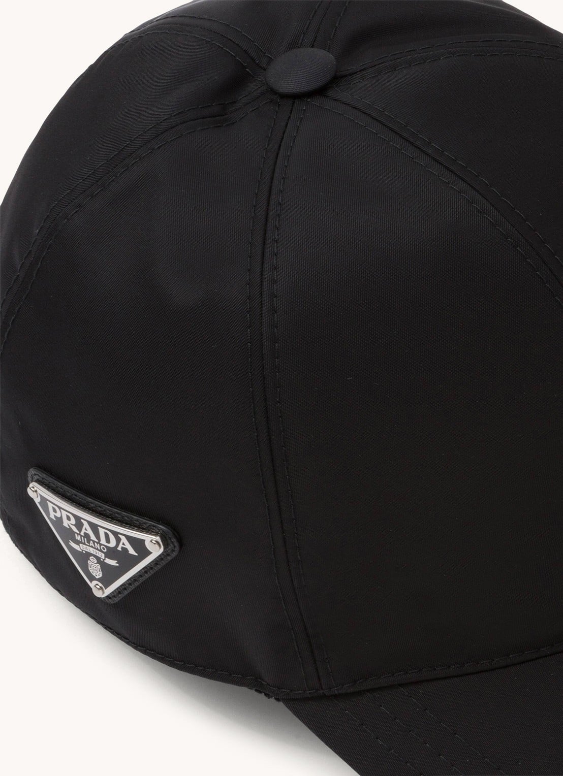 Prada Re-Nylon baseball pet met logo - detail 3 zwart