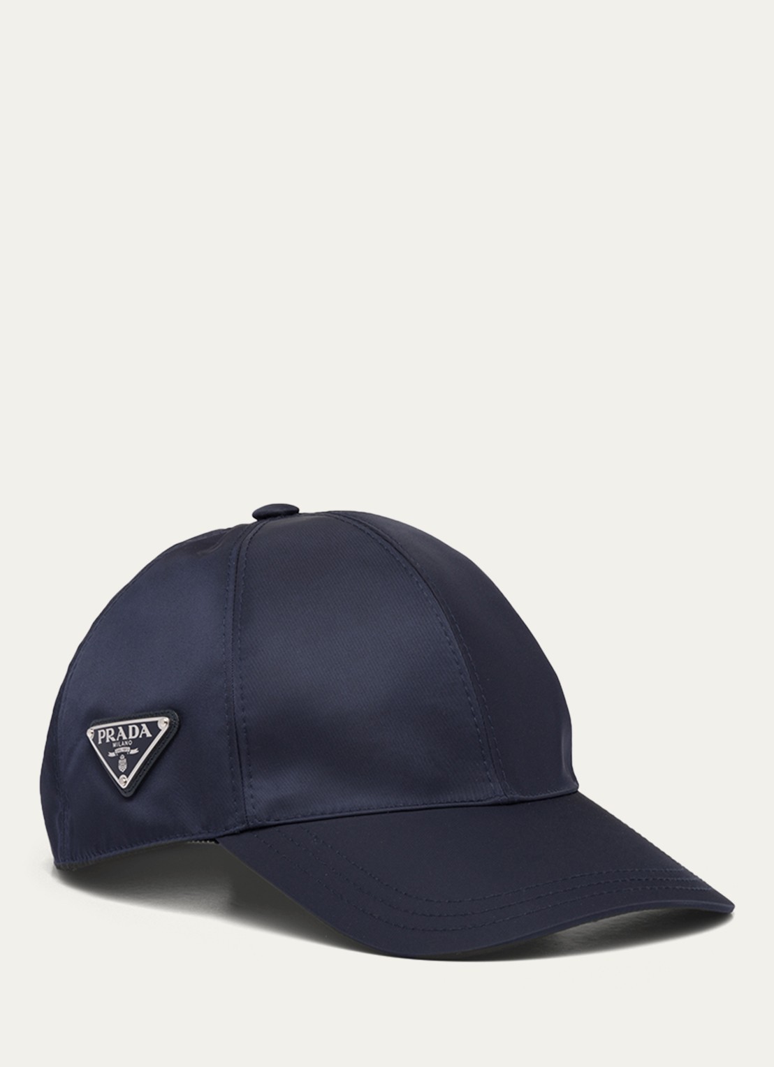 Prada Re-Nylon baseball pet met logo - voorkant donkerblauw