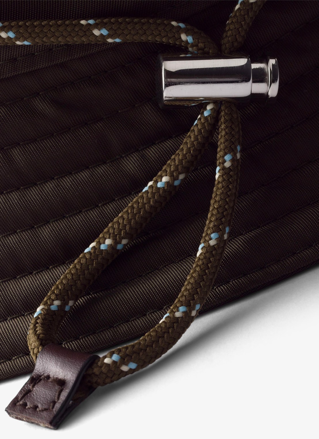 Prada Re-Nylon bucket hoed met leren details - detail 3 legergroen