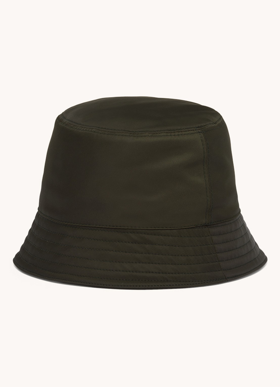 Prada Re-Nylon bucket hoed met logo - achterkant 2 bronsgroen