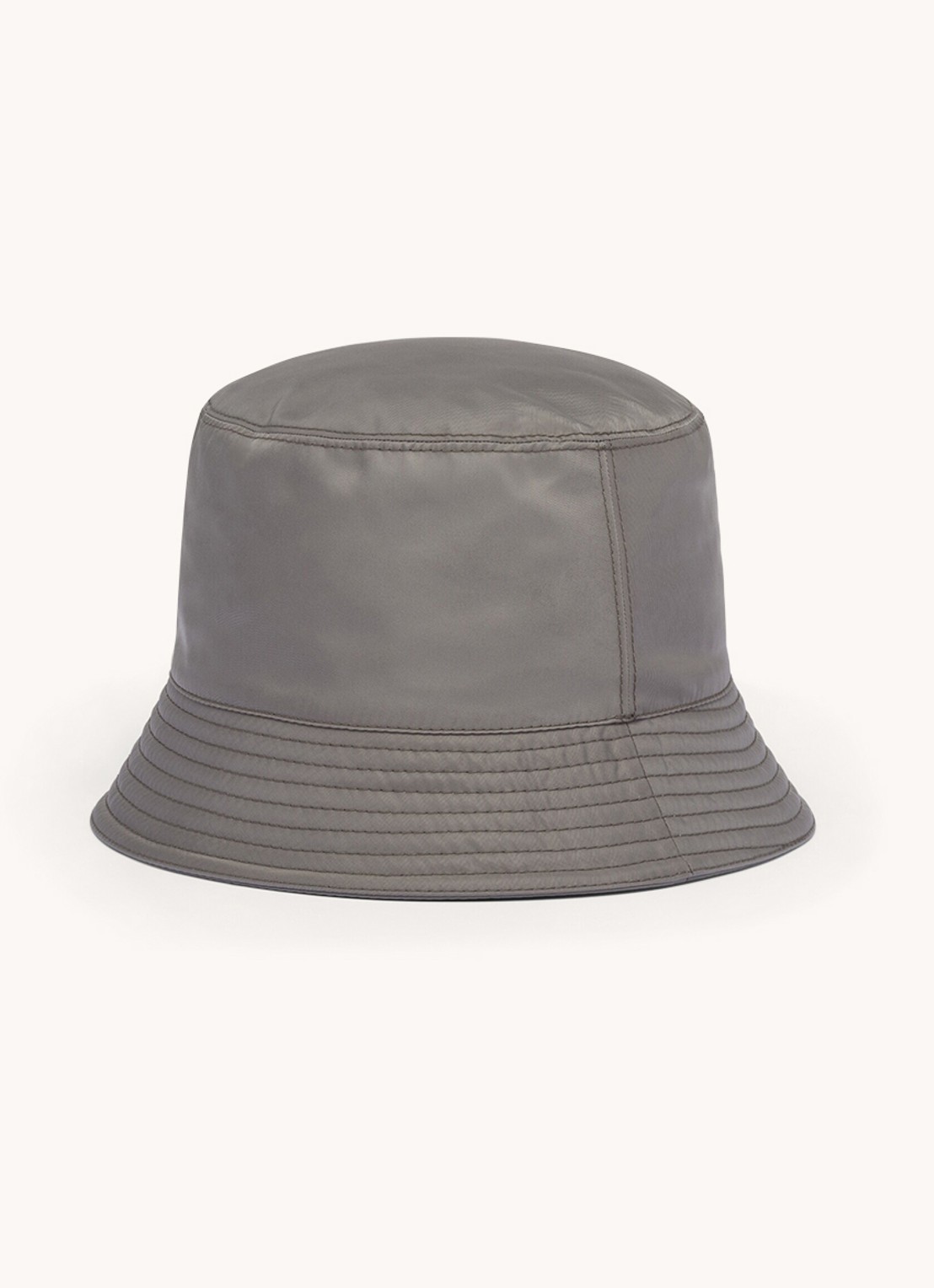 Prada Re-Nylon bucket hoed met logo - achterkant grijs