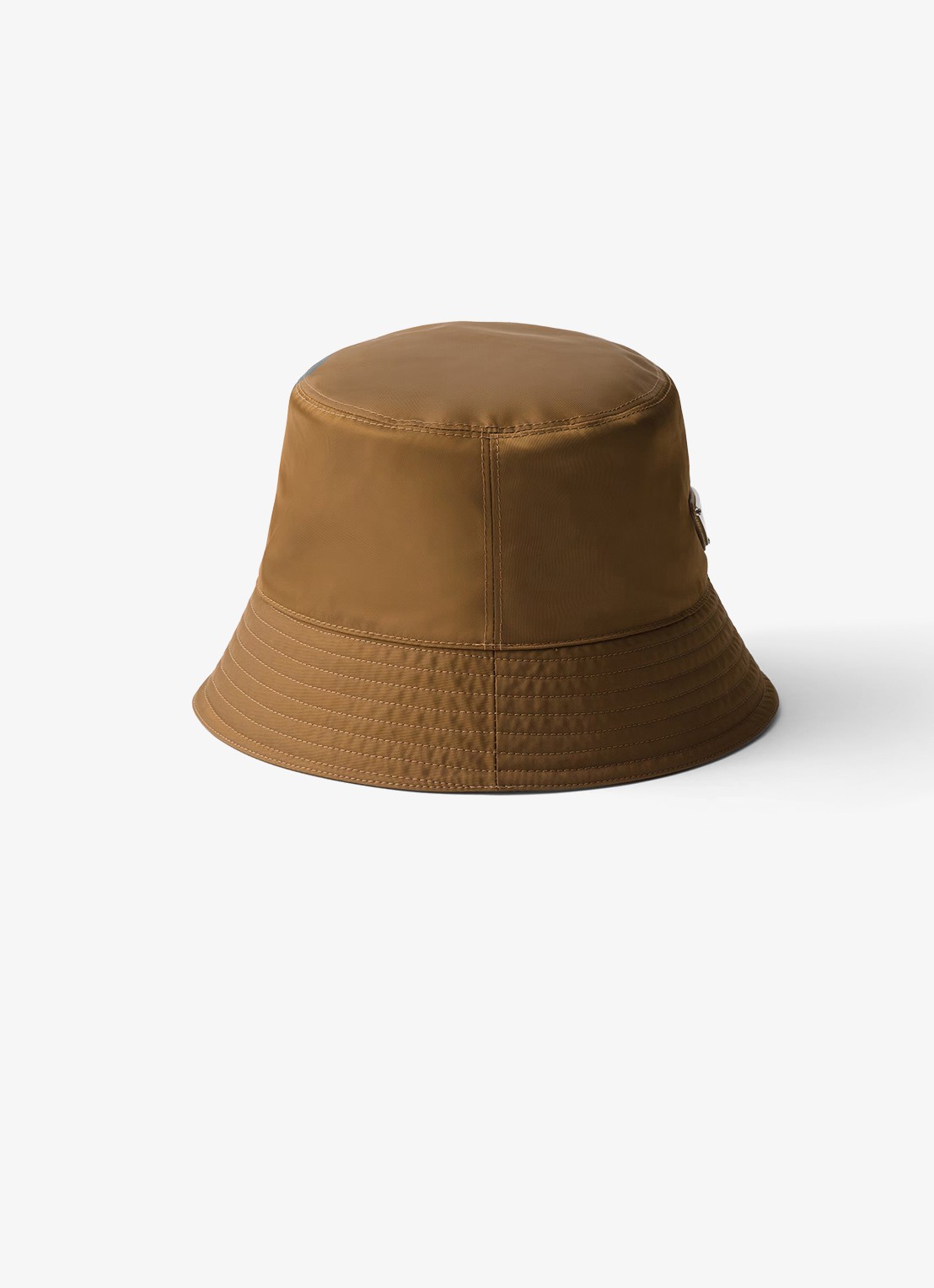 Prada Re-Nylon bucket hoed met logo - achterkant bruin