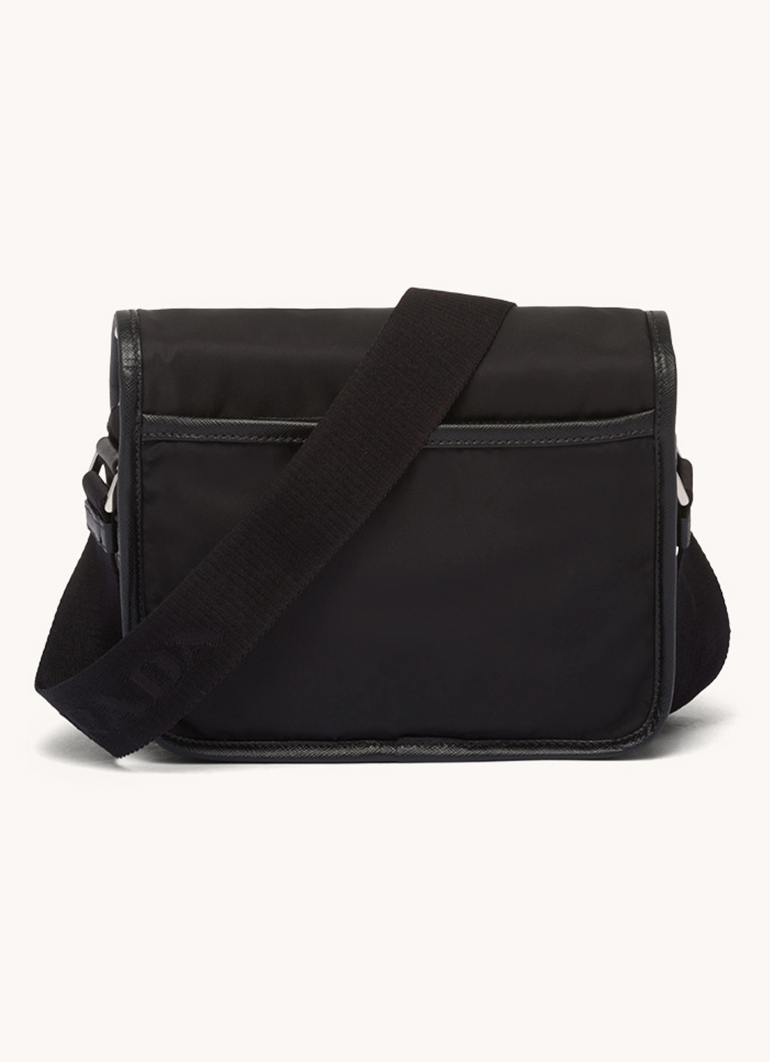 Prada Re-Nylon crossbodytas met leren details - detail 4 zwart