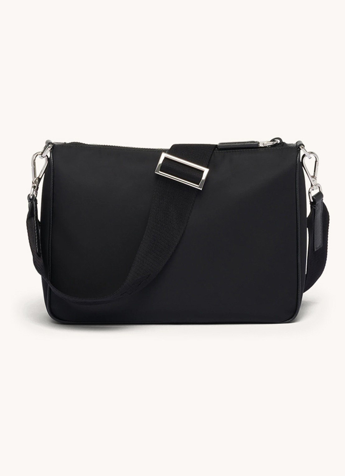 Prada Re-Nylon crossbodytas met leren details - detail 4 zwart