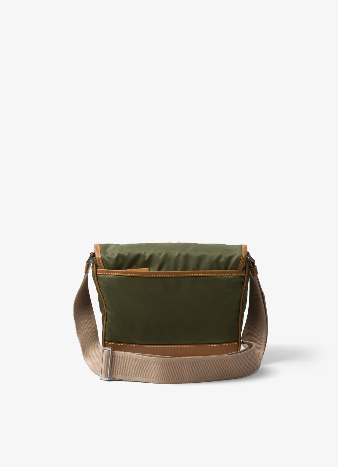 Prada Re-Nylon crossbodytas met leren details - achterkant 3 legergroen