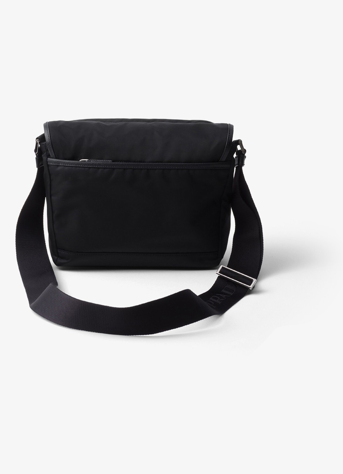 Prada Re-Nylon crossbodytas met leren details - achterkant zwart