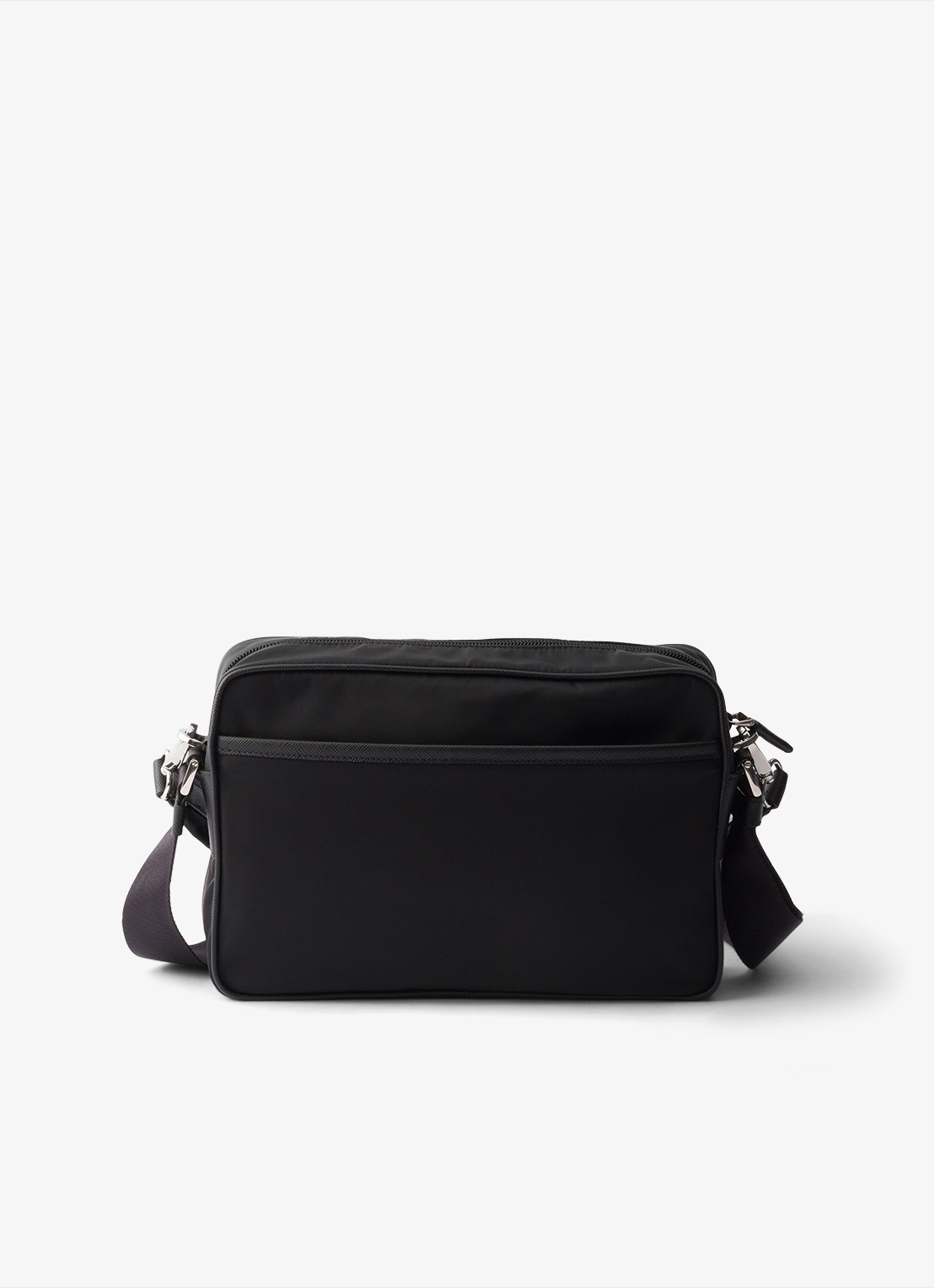 Prada Re-Nylon crossbodytas met leren details - achterkant zwart