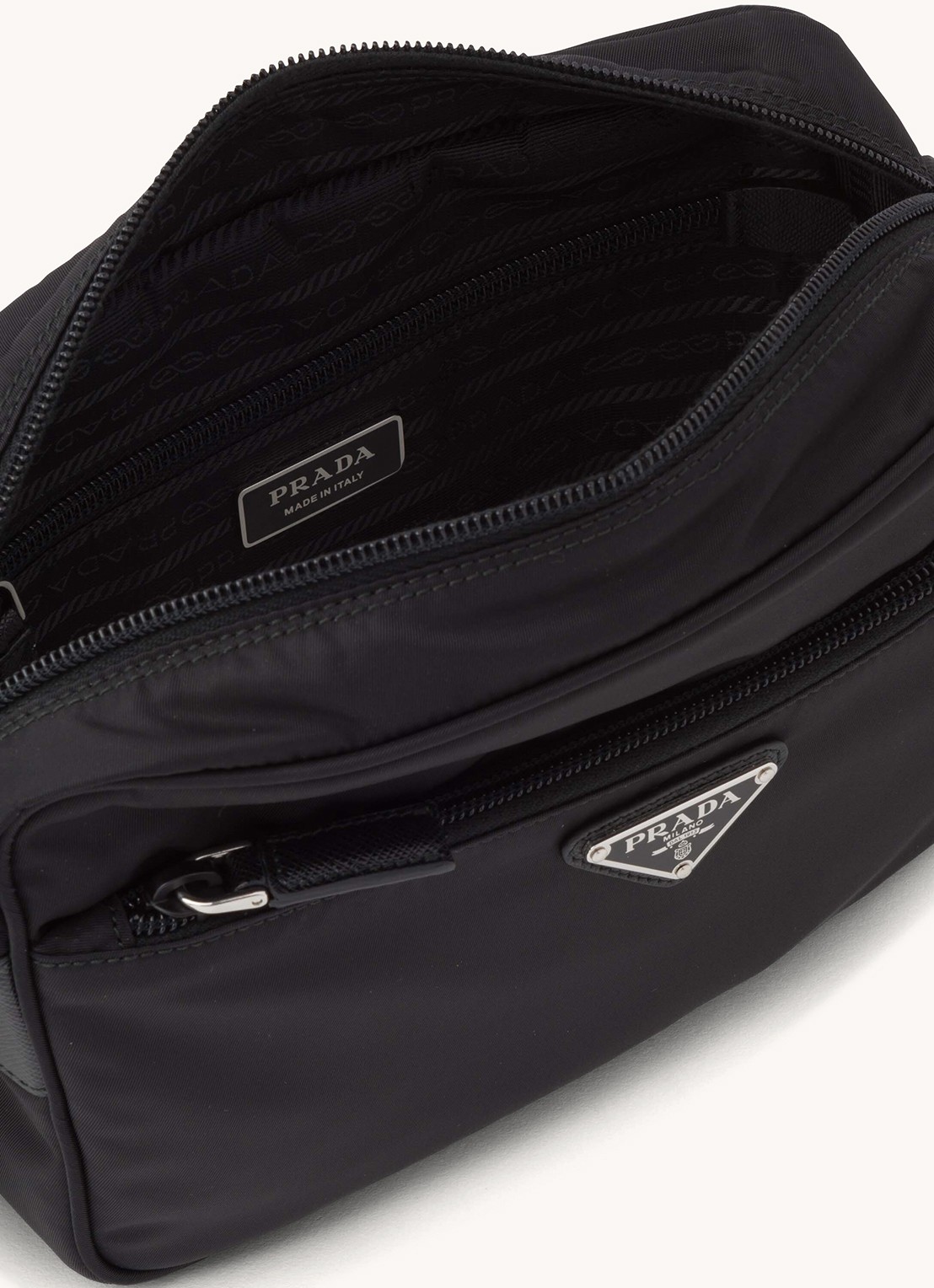 Prada Re-Nylon crossbodytas met logo - detail 3 zwart