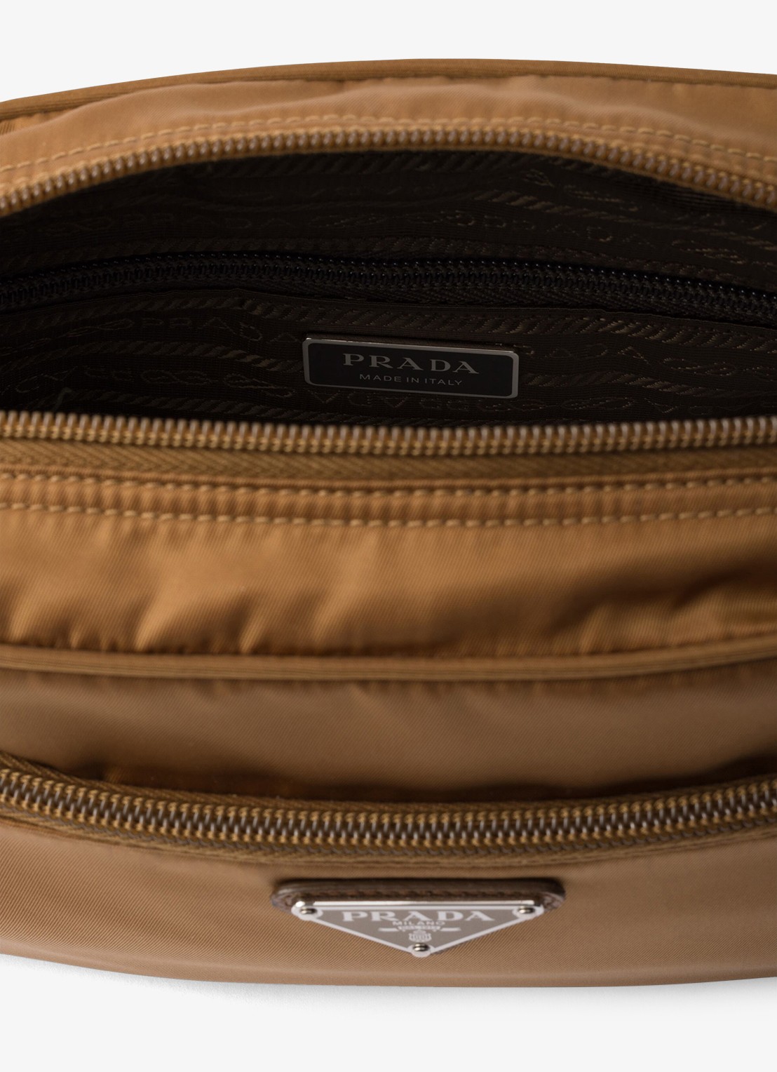 Prada Re-Nylon crossbodytas met logo - detail 3 camel