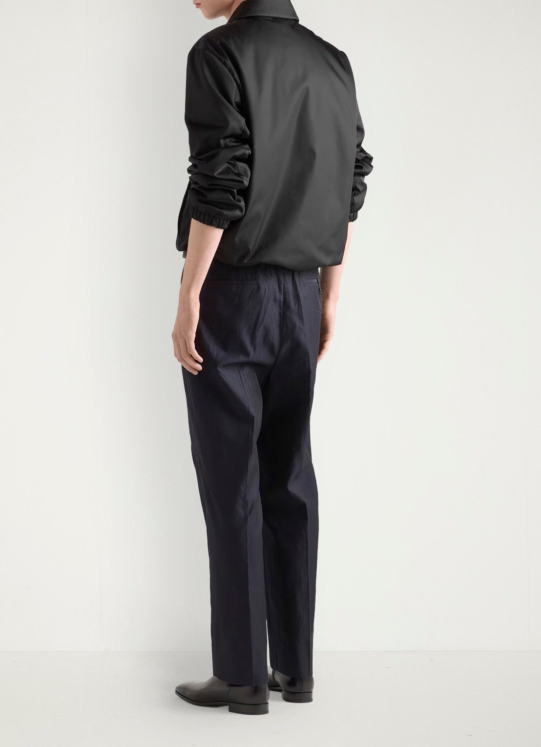 Prada Re-Nylon gewatteerd jack met ritszakken - achterkant 6 zwart