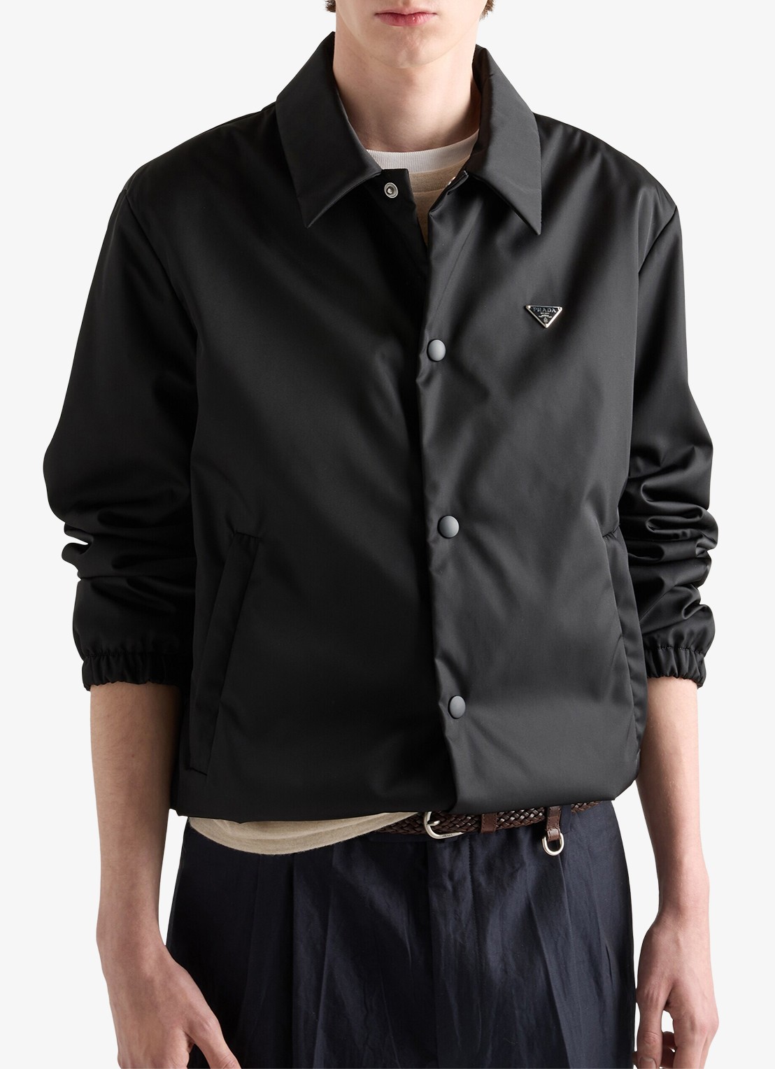 Prada Re-Nylon gewatteerd jack met ritszakken - detail 3 zwart