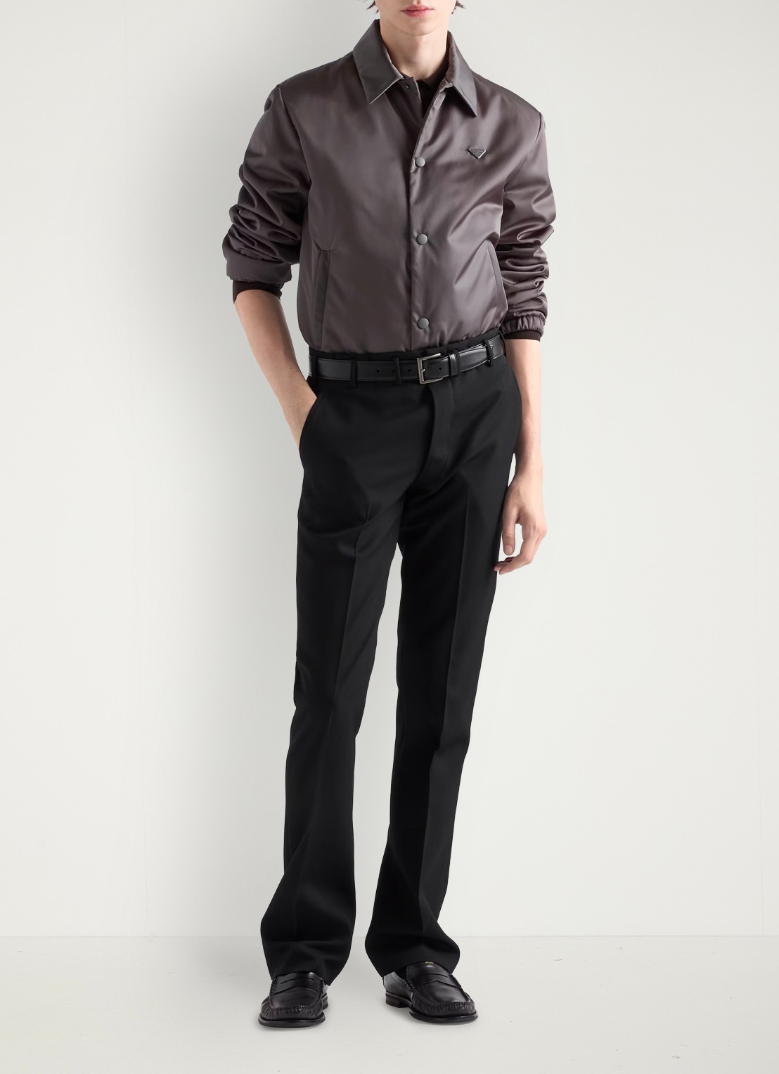 Prada Re-Nylon gewatteerd jack met ritszakken - detail grijs