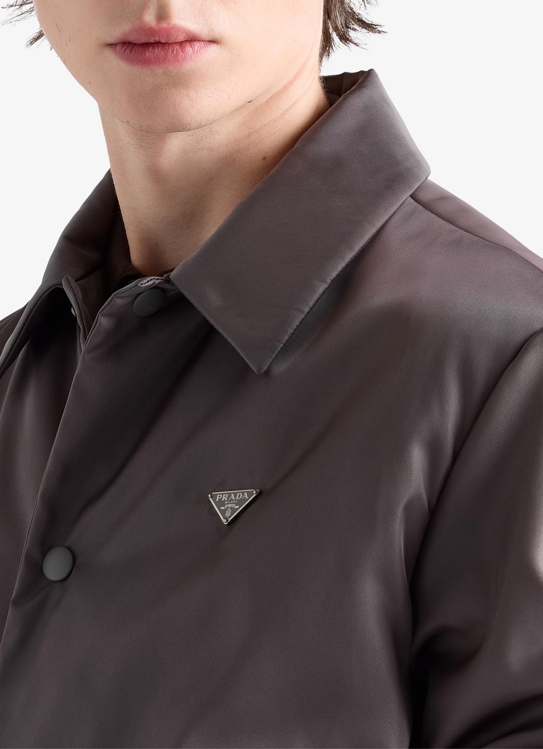 Prada Re-Nylon gewatteerd jack met ritszakken - detail 3 grijs
