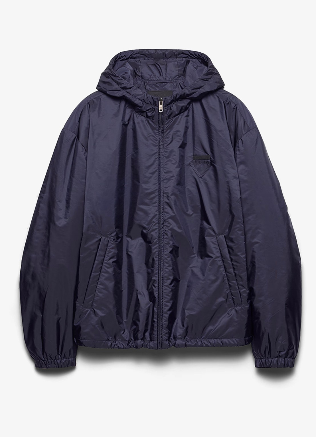 Prada Re-Nylon gewatteerd jack met steekzakken - voorkant donkerblauw