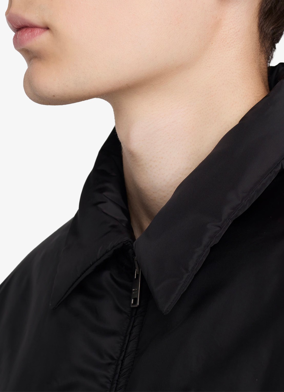Prada Re-Nylon gewatteerd jack met steekzakken - detail 3 zwart