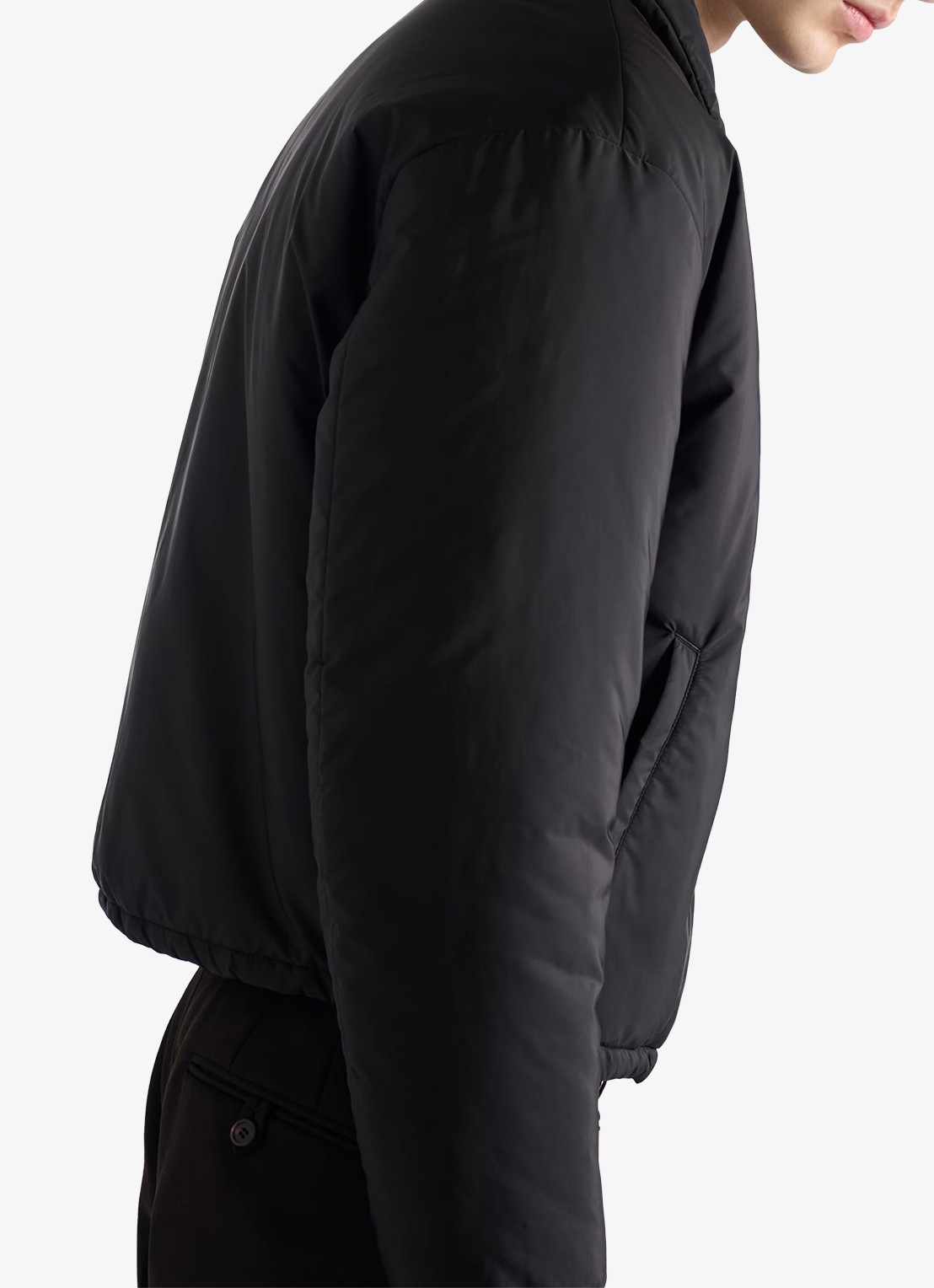 Prada Re-Nylon gewatteerd jack met steekzakken - detail 4 zwart