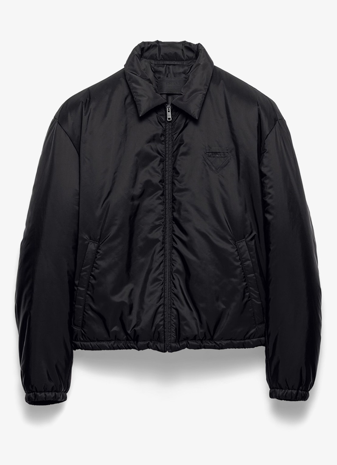 Prada Re-Nylon gewatteerd jack met steekzakken - voorkant 5 zwart