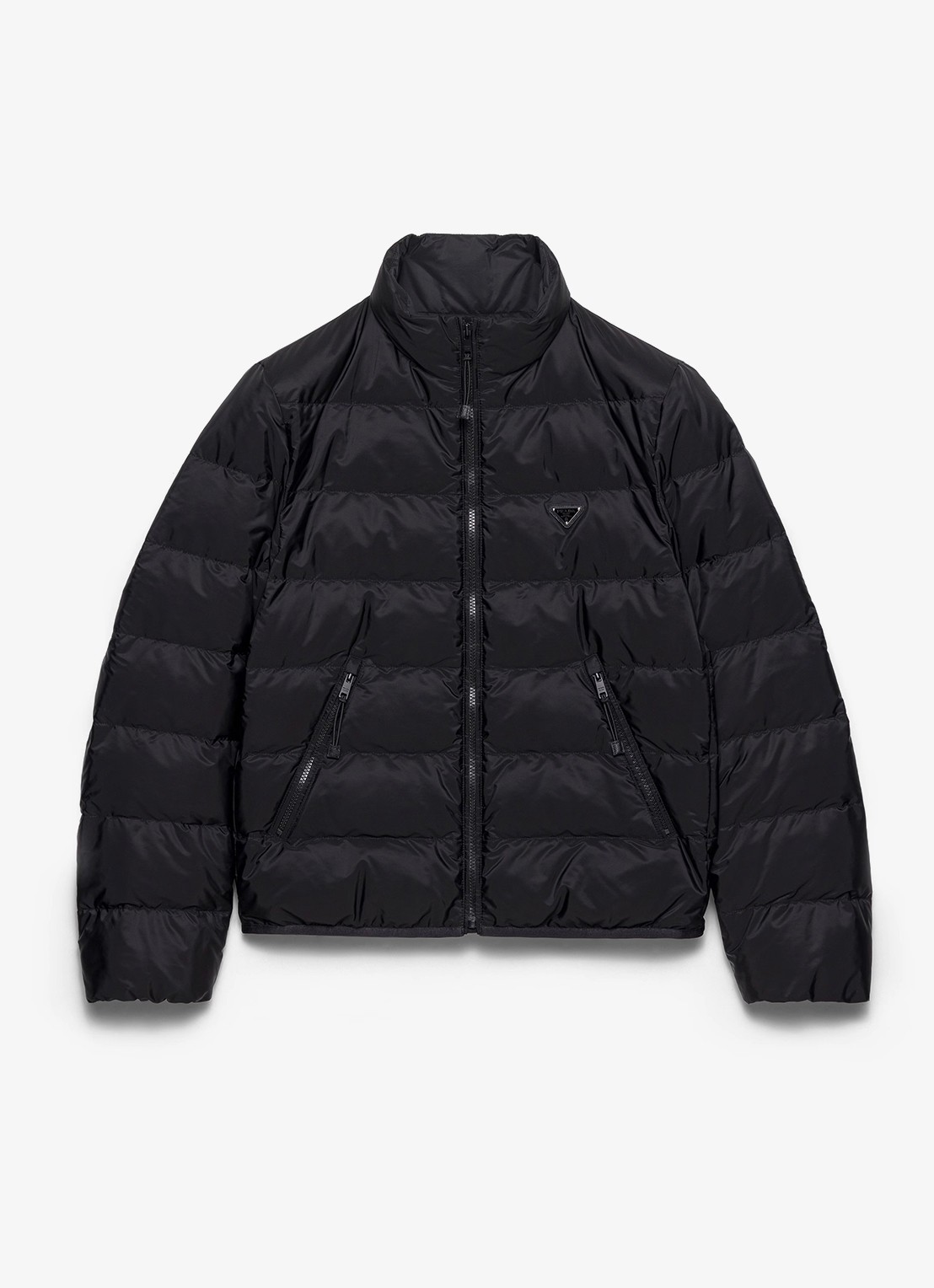 Prada Re-Nylon gewatteerd jack  - voorkant 3 zwart