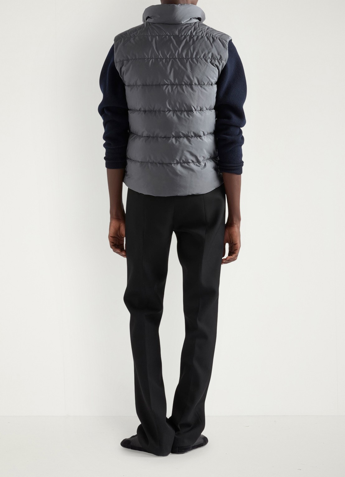 Prada Re-Nylon gewatteerde bodywarmer met donsvulling - achterkant 5 grijs