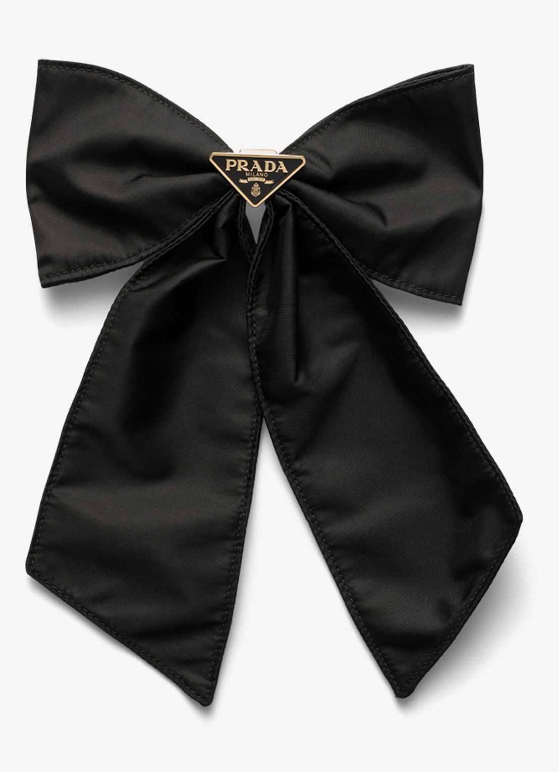 Prada Re-Nylon haarclip met logo - voorkant diepzwart
