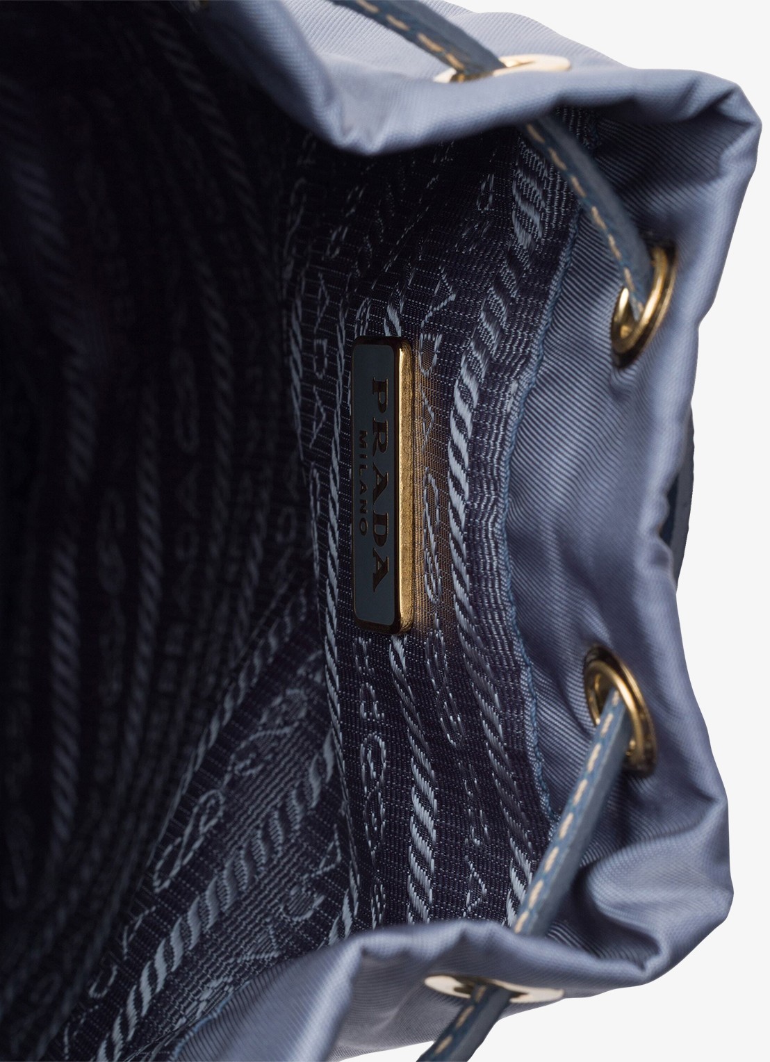 Prada Re-Nylon handtas met leren details en logo - detail 3 staalblauw
