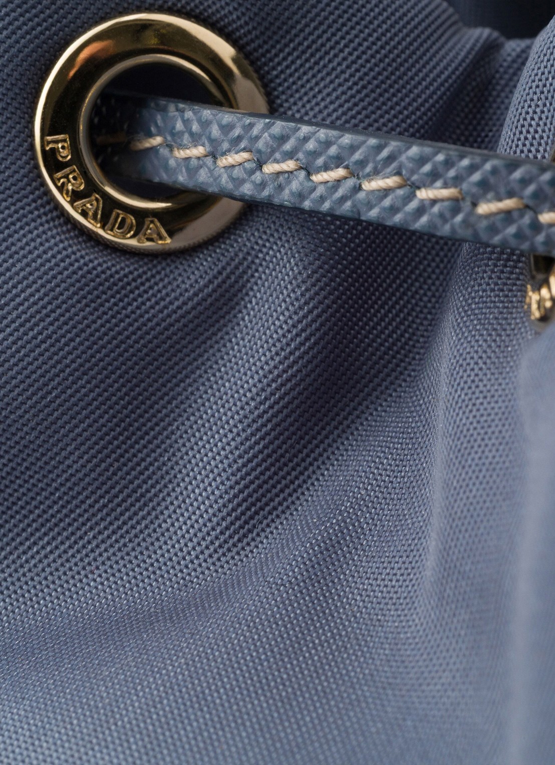 Prada Re-Nylon handtas met leren details en logo - detail 4 staalblauw