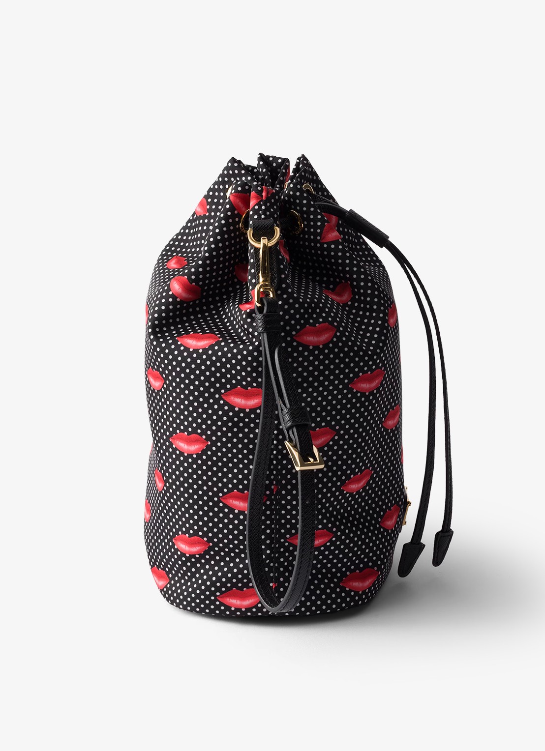 Prada Re-Nylon handtas met leren details - detail 4 zwart