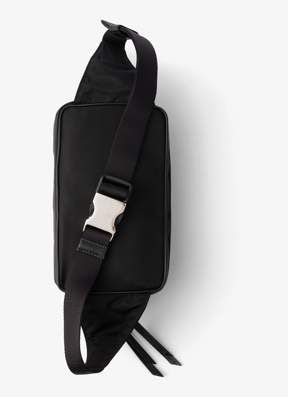 Prada Re-Nylon heuptas met leren details - achterkant zwart