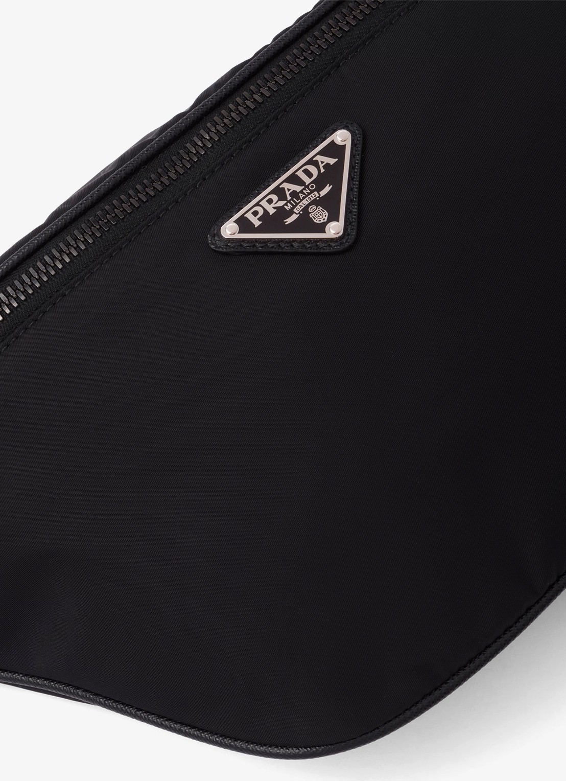 Prada Re-Nylon heuptas met leren details - detail 5 zwart