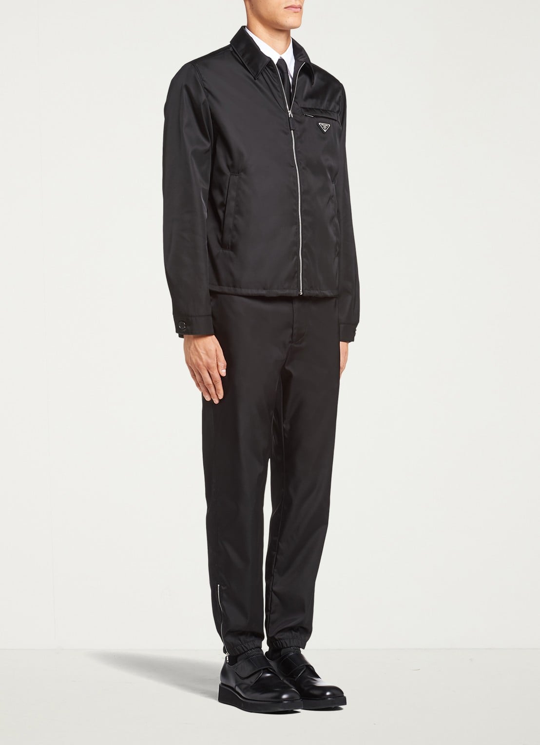 Prada Re-Nylon jack met borst- en steekzakken - detail 6 zwart