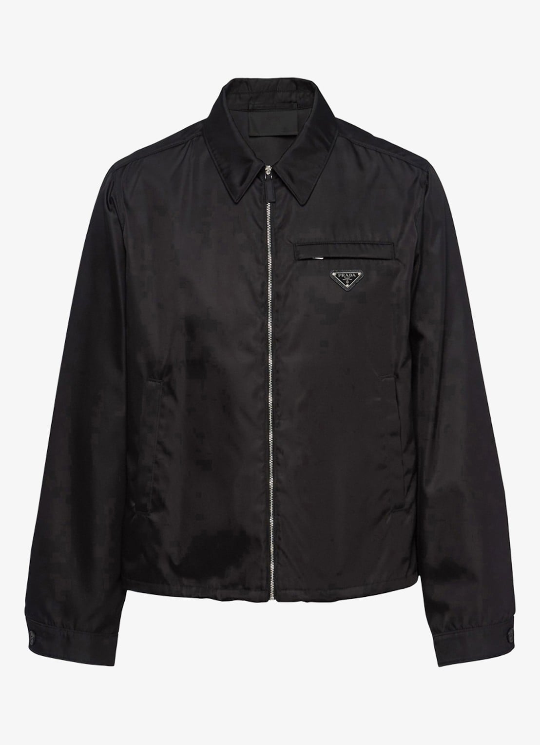 Prada Re-Nylon jack met borst- en steekzakken - voorkant 2 zwart