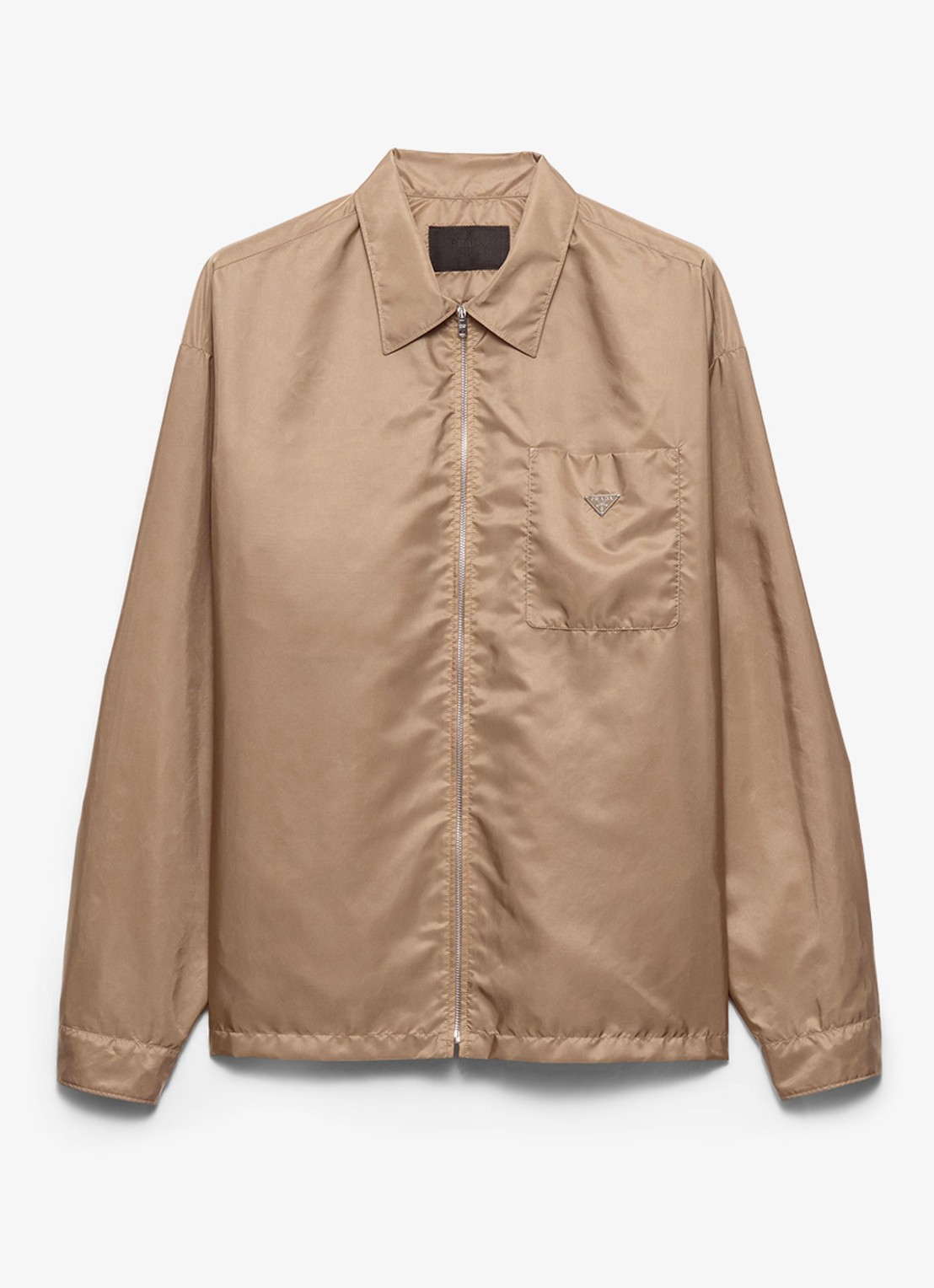Prada Re-Nylon jack met borstzak - voorkant beige