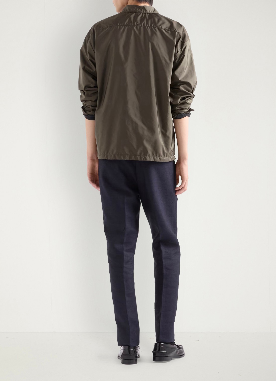 Prada Re-Nylon jack met borstzak - achterkant donkergroen