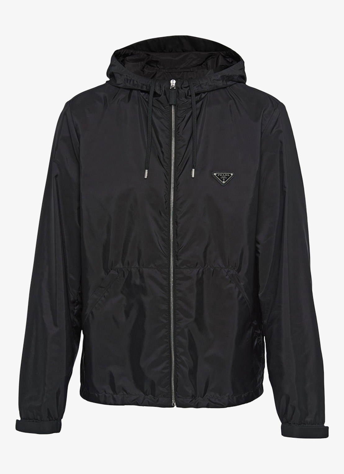 Prada Re-Nylon jack met capuchon en steekzakken - voorkant 3 zwart