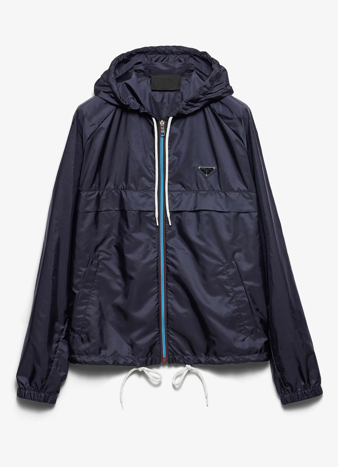Prada Re-Nylon jack met capuchon en steekzakken - voorkant 2 donkerblauw