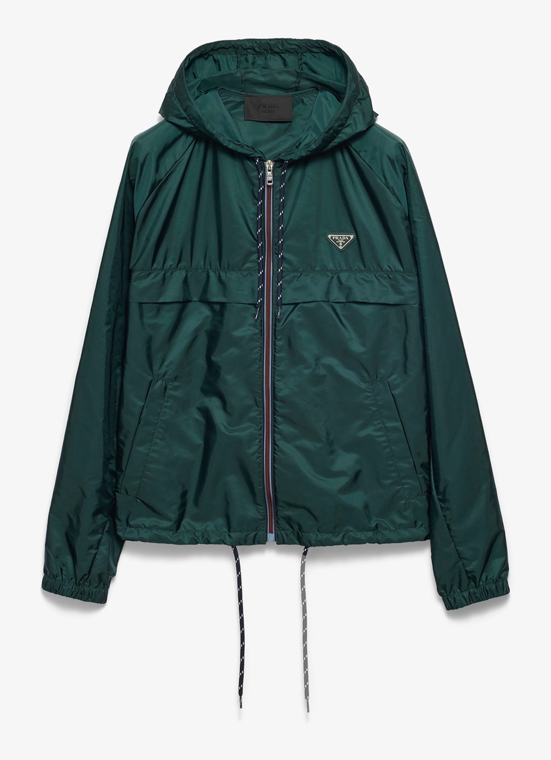 Prada Re-Nylon jack met capuchon en steekzakken - voorkant 4 donkergroen