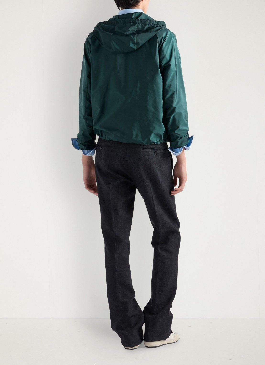 Prada Re-Nylon jack met capuchon en steekzakken - achterkant 3 groen