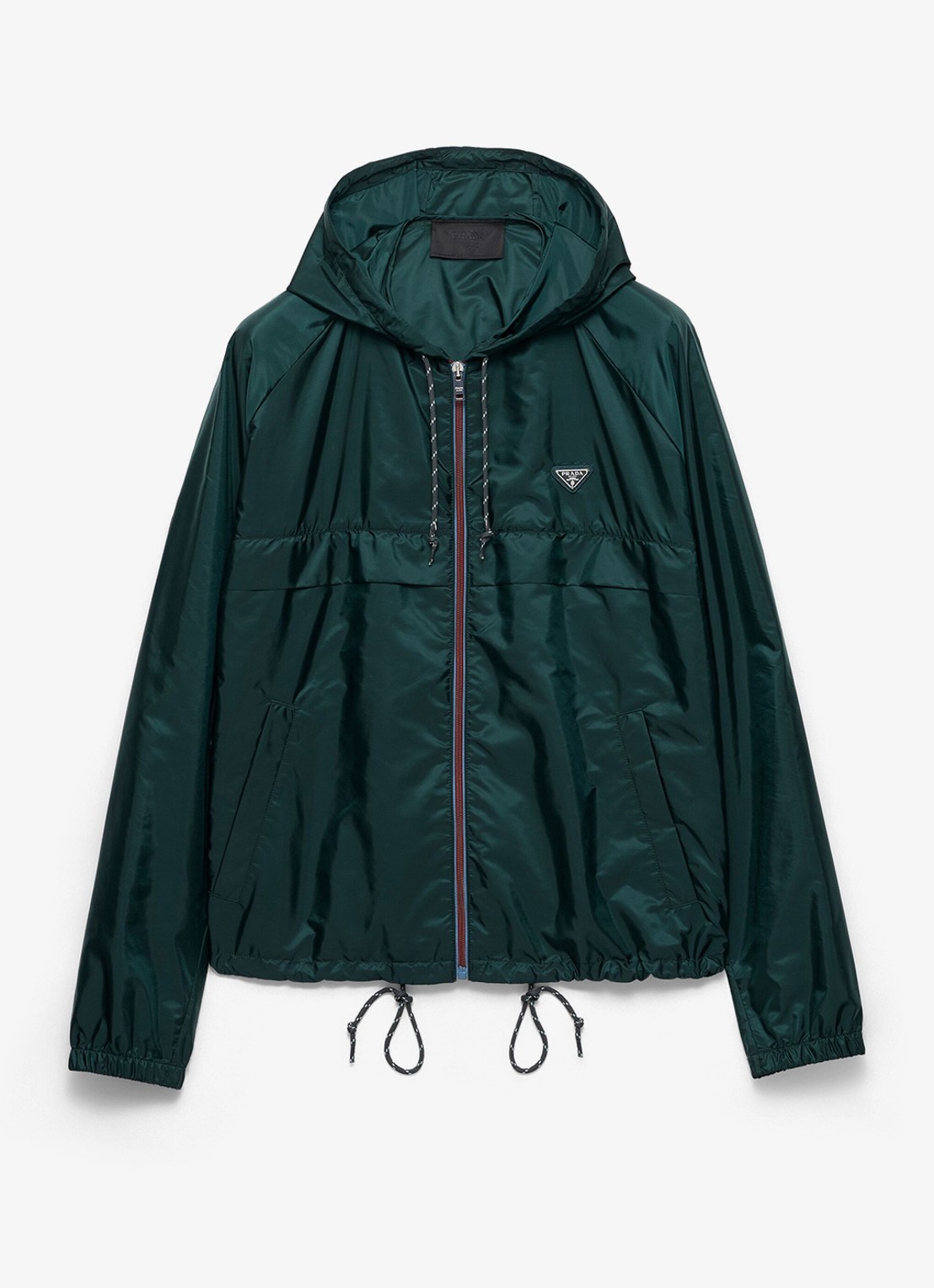 Prada Re-Nylon jack met capuchon en steekzakken - voorkant 4 groen