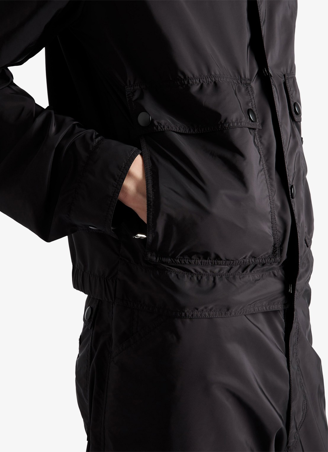 Prada Re-Nylon jack met klepzakken - detail 5 zwart