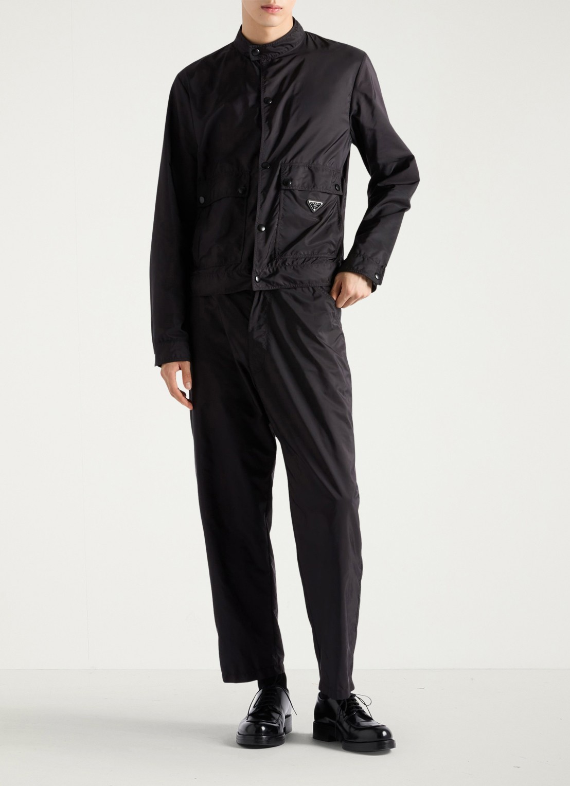 Prada Re-Nylon jack met klepzakken - voorkant 2 zwart