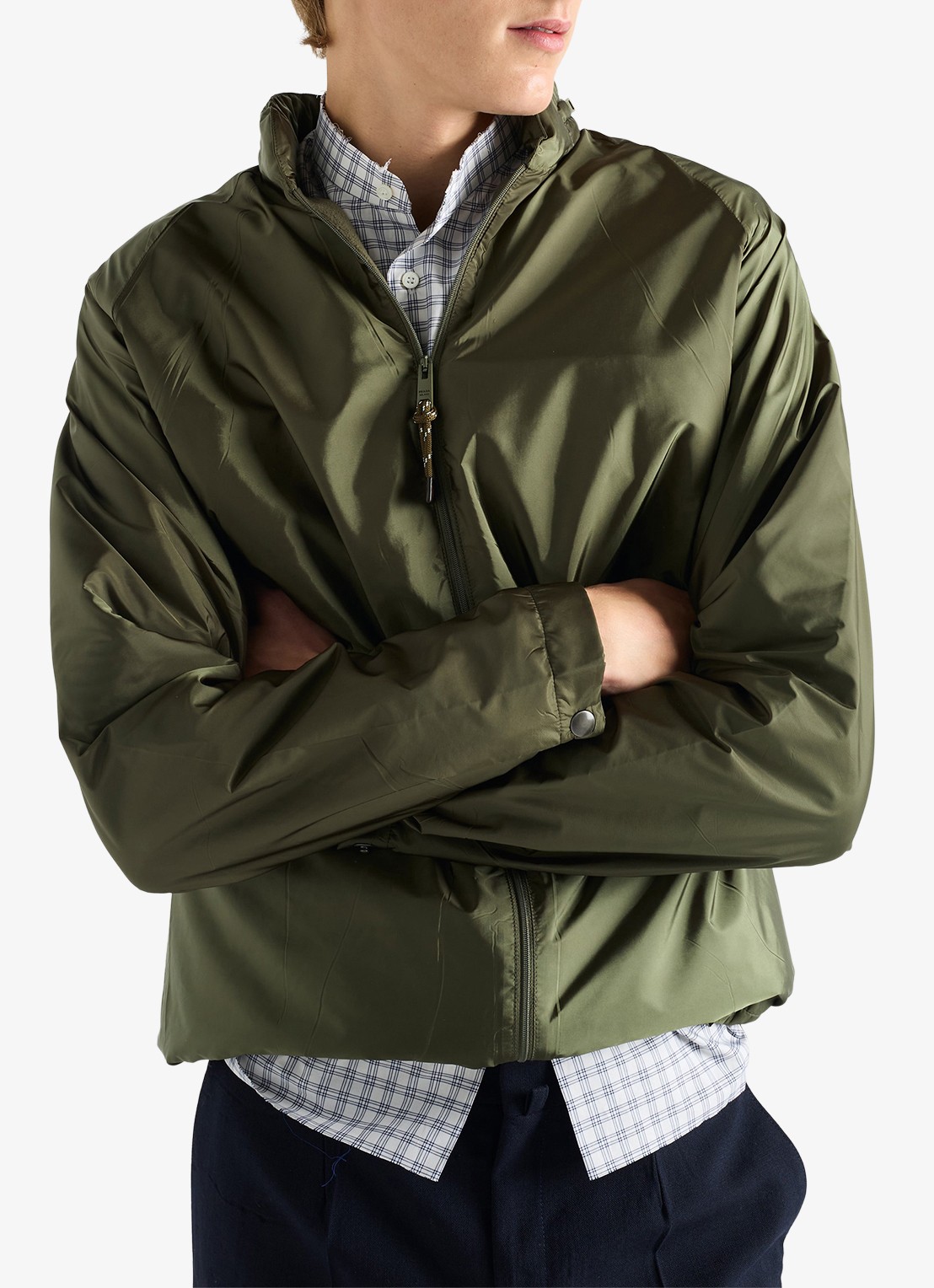 Prada Re-Nylon jack met opbergbare capuchon - detail 3 legergroen