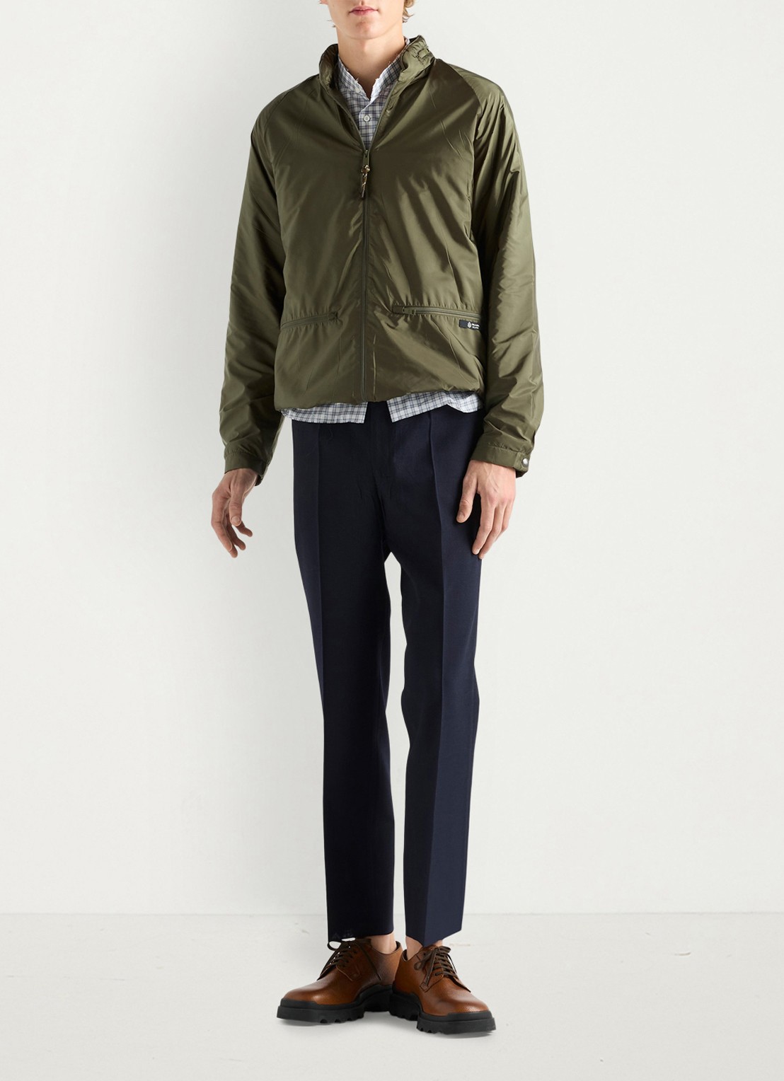 Prada Re-Nylon jack met opbergbare capuchon - voorkant 2 legergroen