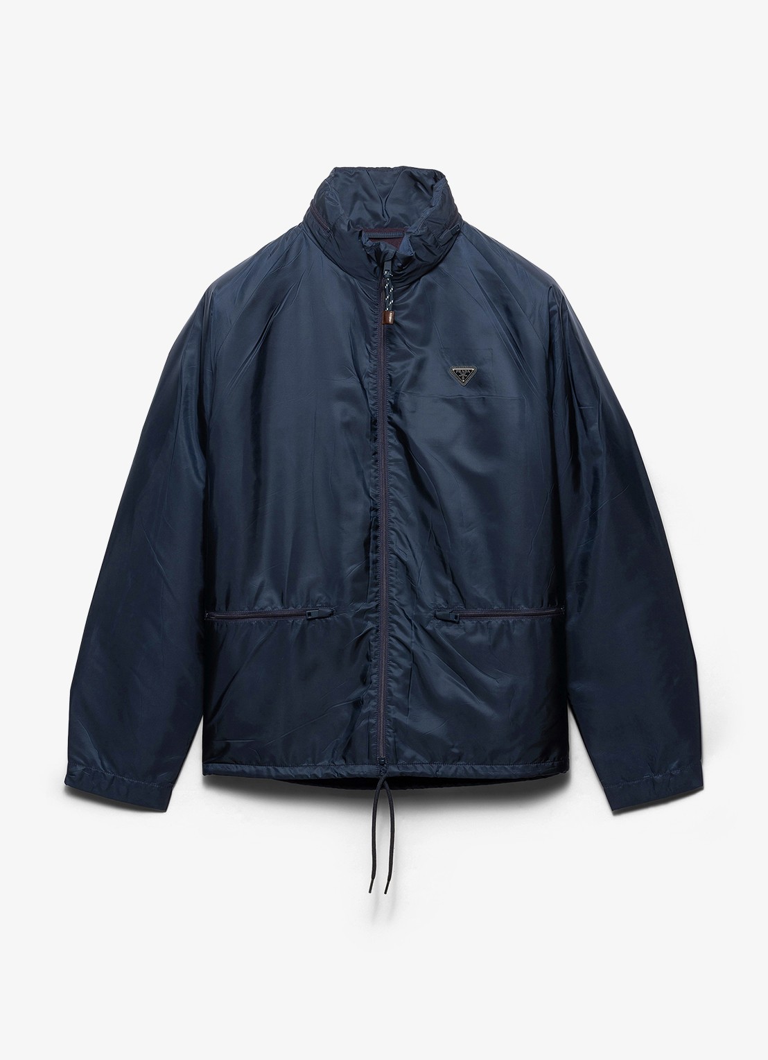 Prada Re-Nylon jack met opbergbare capuchon - voorkant blauw