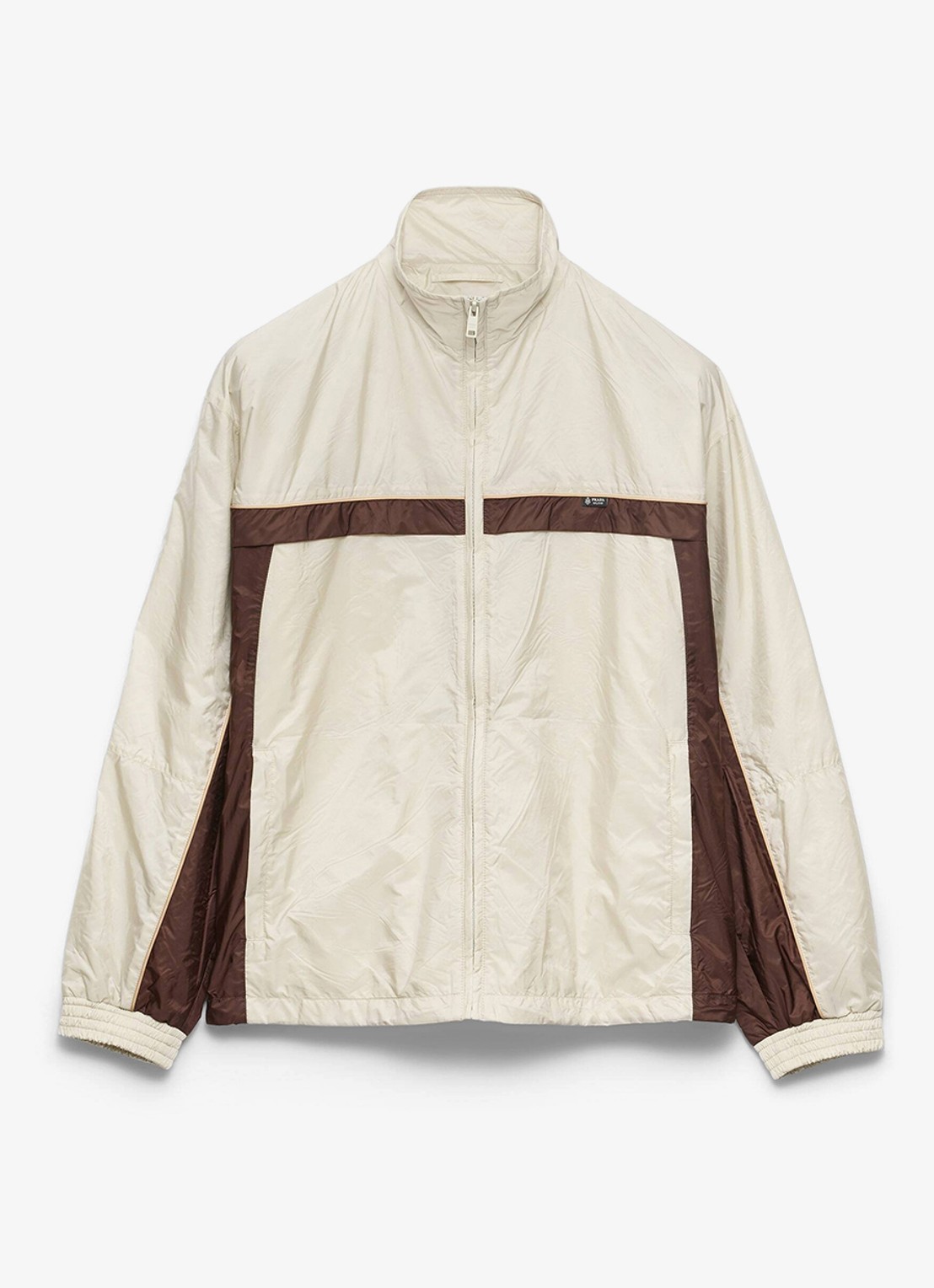 Prada Re-Nylon jack met steekzakken - voorkant 2 gebroken wit