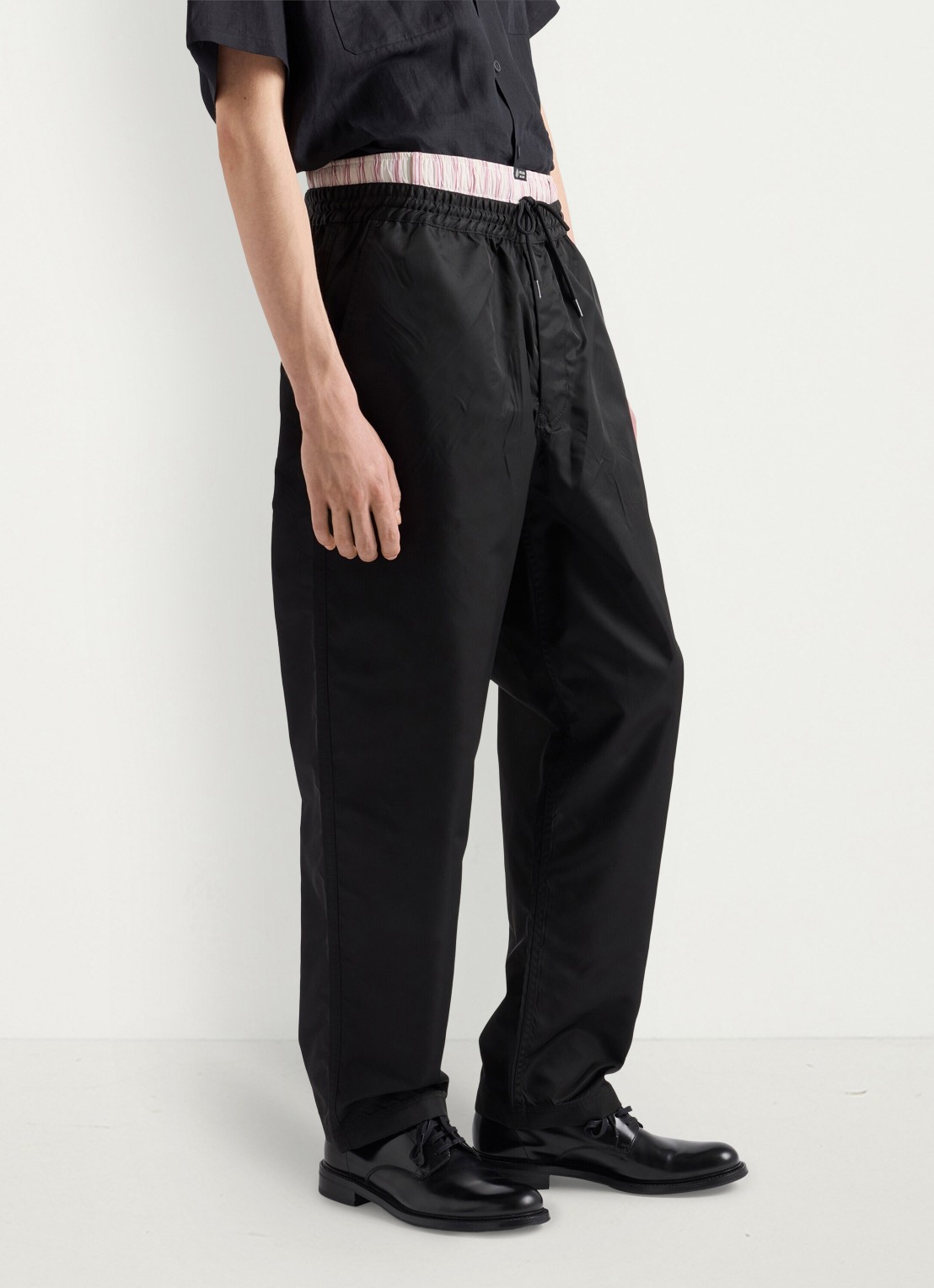 Prada Re-Nylon loose fit broek met steekzakken - detail zwart